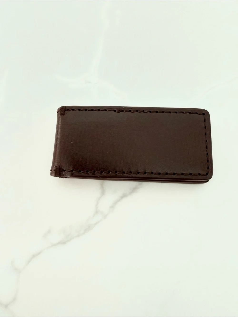 NEW Coach Dark Brown Leather Money Clip